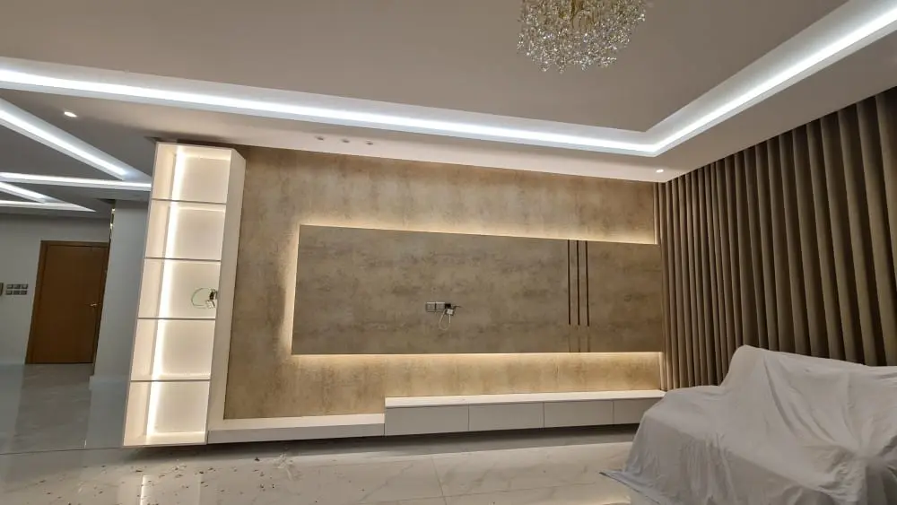 بديل الخشب لجدار تلفزيون TV Wall في مكة